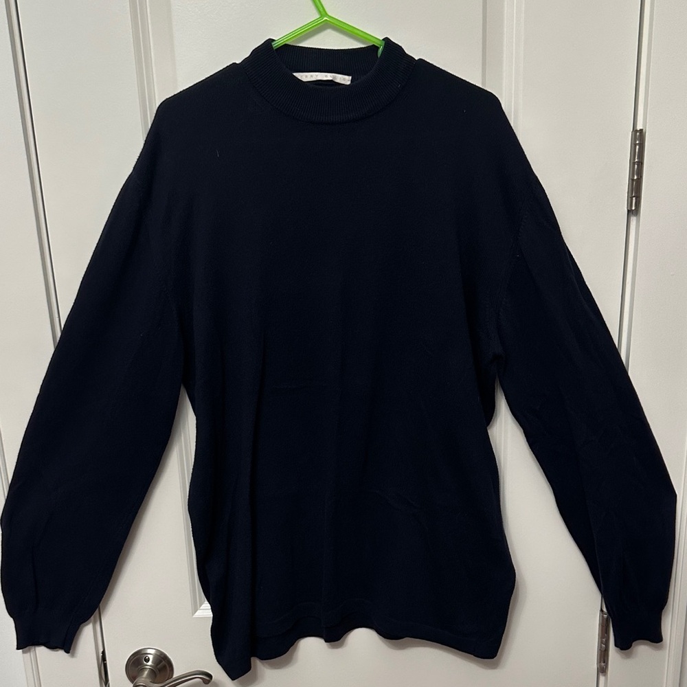 Perry Ellis Men's Navy Crewneck Sweater